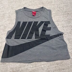 Nike Women's Black and Gray Crop Top